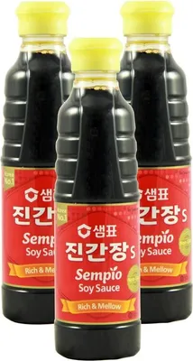 Produktbild von [ 3x 500ml ] SEMPIO JIN S Sojasauce / Koreanische Sojasoße / Soy Sauce / ohne Einsatz genetischer Modifikationstechniken
