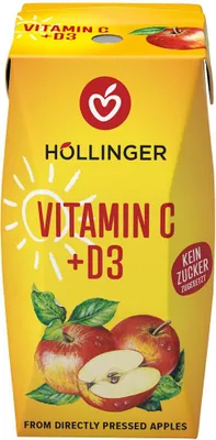 NEKTAR JABŁKOWY Z WITAMINĄ C I D BEZ DODATKU CUKRÓW 200 ml - HOLLINGER