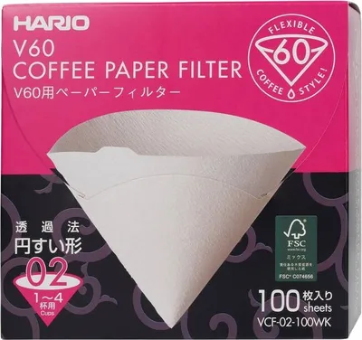 Produktbild von HARIO V60-02 100 Stk. - Papierfilter / Kaffeefilter / Kaffeezubehör
