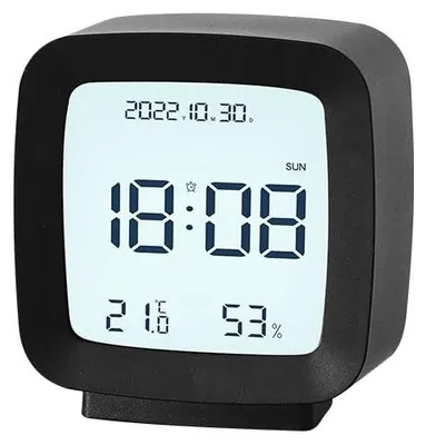 Digitalwecker mit Temperatur & Feuchte, LCD, schwarz