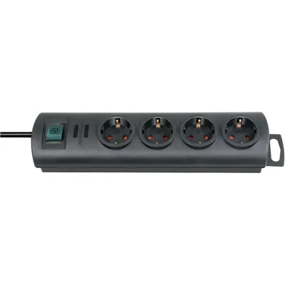 Produktbild von Brennenstuhl Primera-Line Steckdosenleiste 4-fach schwarz 1,5m H05VV-F 3G1,5, 1153300124
