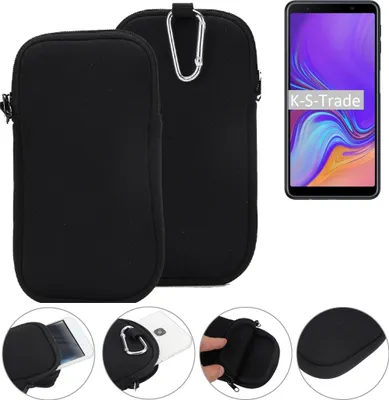 Produktbild von K-S-Trade Neopren-Hülle Handy-Hülle kompatibel mit Samsung Galaxy A7 (2018) Schutzhülle Neoprenhülle Sleeve Schutz-Hülle Gürtel Tasche Case