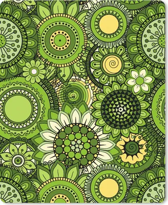 Produktbild von MuchoWow® Mauspad Mousepad Blumen - Grün - Muster 19x23 cm - Mousepads - Maus Mat - Pad - Mausunterlage - Mauspads - Spielen