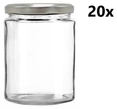 Obrázok produktu pre Varné sklo 540 ml Cylindre číre 20 ks VČETNE STRIEBORNÝCH LÍSTKOV, počet kusov v balení: 20