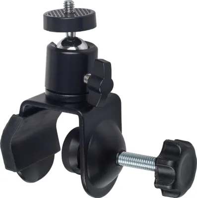 Produktbild von Stativklemme mit Kugelkopf & drehbaren 1/4 Zoll Mount bis 4 cm Rohrdurchmesser gummiert