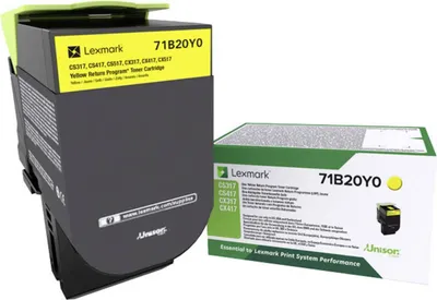 Produktbild von Lexmark X317 - Gelb - original - Tonerpatrone LCCP, LRP - für Lexmark CS317dn, CS417dn, CS517de, CX317dn, CX417de