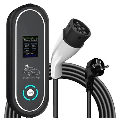 Image de Chargeur EV portable, compatible Type 2, courant réglable, 16A, 3,5 kW, monophasé