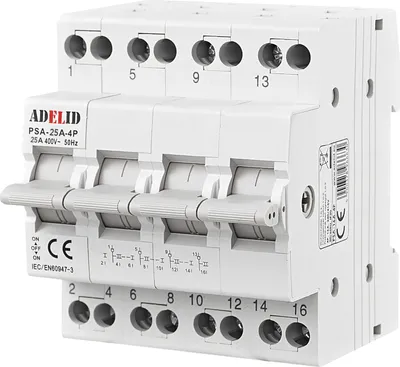 Produktbild von Wahlschalter-Umschalter 1-0-2 25A Reiheneinbau 4-polig