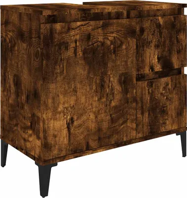Obrázok produktu pre vidaXL Kúpeľňová skrinka Smoked Oak 65x33x60 cm Materiál dreva