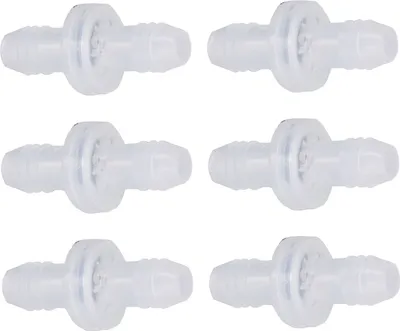 Image de 6Pcs Check Valve Plastic Non Return 1 Way Inline Valve for Liquid and Gas 3/8inch 10MM Interface Diameter CDPV6 PP Shell Fluoroelastomer Diaphragm