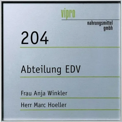 Produktbild von Dreifke® Schild I Türschild Unitex L, silber, eloxiertes Aluminium, inkl. Bef...