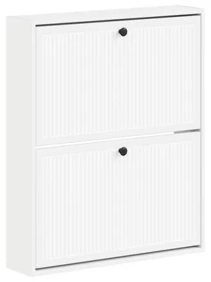 Image de vidaXL Armoire à chaussures à fixer au mur, modèle EDE, 71 x 17 x 86 cm, en panneaux de particules