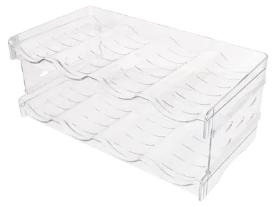 Flaschenregal 2-stufig, stapelbar, 8 Flaschen, transparent, PET