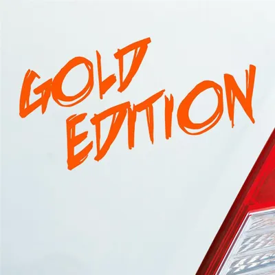 Produktbild von Auto Aufkleber Gold Edition Auto Car Tuning 15x7 cm Orange Sticker Heckscheibenaufkleber