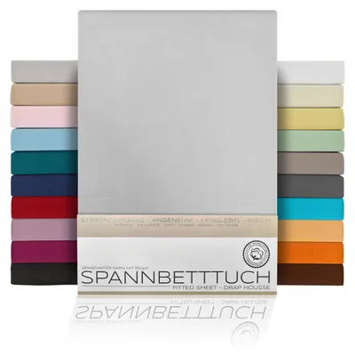 Obrázek produktu pro Napínací prostěradlo z česané bavlny Premium Jersey, 160 g/m², 100 × 200 cm, světle šedé, typ matrace: standardní matrace