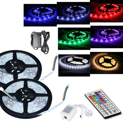 Immagine prodotto di VINGO 10M striscia LED, striscia LED RGB 5050 SMD, striscia LED 30 LED, striscia LED impermeabile (IP65), con 44 pulsanti di controllo remoto