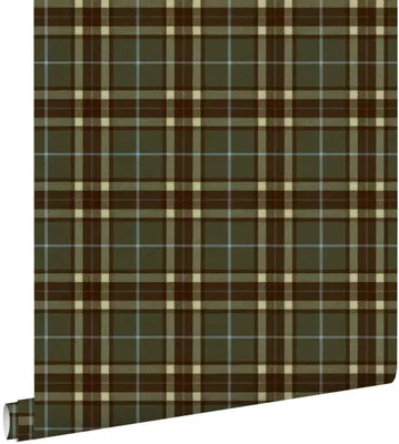 Produktbild von ESTAhome Tapete Karomuster Blau und Grün 50 x 900 cm