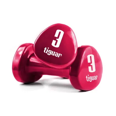 Immagine prodotto di manubri in vinile tiguar 3 kg coppia, rosa, ergonomici, antiscivolo, resistenti