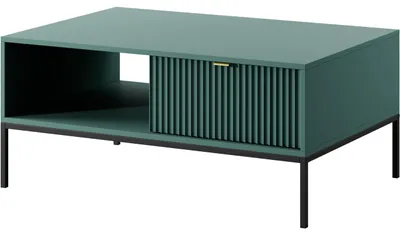 Produktbild von Couchtisch MOVA 03, grün, mit schwarzen Metallfüßen, 104 cm breit, 68 cm tief, 46 cm hoch