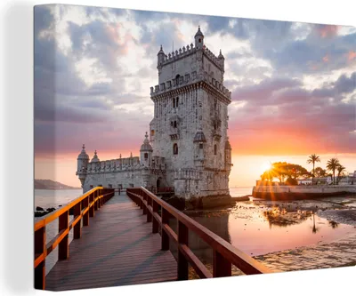 Produktbild von OneMillionCanvasses® - Leinwandbilder - 140x90 cm, Sonnenaufgang in Portugal, Wandbilder Kunstdruck Wanddekoration