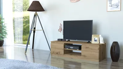 Produktbild von Modernes TV Lowboard Malwa mit Türen und Ablagefach