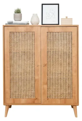 Produktbild von Kommode Selara, Wohnzimmerbuffet, Wohnzimmer-Sideboard, Moderne Küchen-Speisekammer, 90x40h110 cm, Eiche