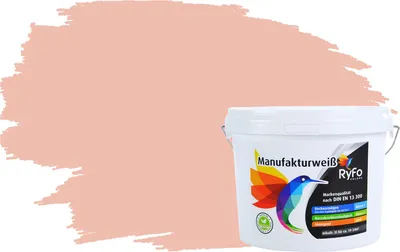 Produktbild von RyFo Colors Bunte Wandfarbe Manufakturweiß Prinzessinnenrosa 3l - weitere Violett Farbtöne und Größen erhältlich, Deckkraft Klasse 1, Nassabrieb Klasse 1