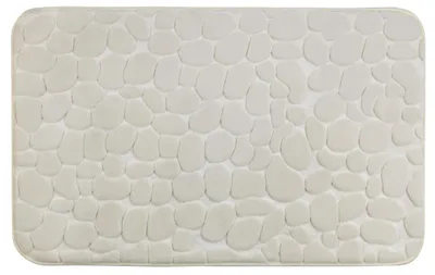 Produktbild von WENKO Badteppich Pebbles Beige Badematte 50x80 cm Badezimmer Teppich 80 x 50 cm