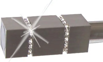 Produktbild von BASIT Gardinenstange selber zusammenstellen Edelstahl look Metall Ø 16mm Einzelteile