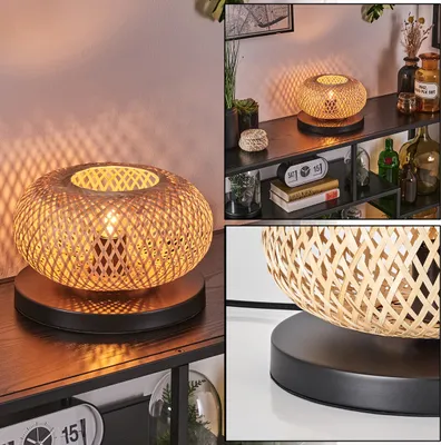 Produktbild von Decollatura Tischlampe aus Metall/Bambus in Schwarz/Natur