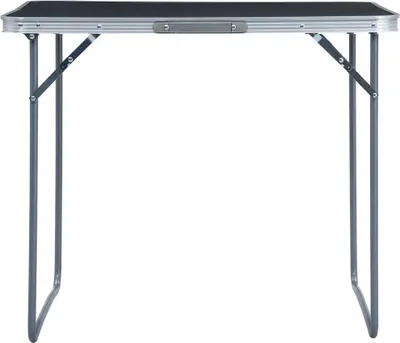 Obrázok produktu pre vidaXL Skladací kempingový stôl s kovovým rámom 80x60 cm Sivá