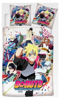Produktbild von Boruto Bettwäsche für Einzelbett, Bettbezug 140 x 200 cm + Kissenbezug 63 x 63 cm, 100 % Mikrofaser