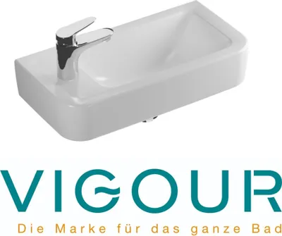 Produktbild von VIGOUR CLIVIA Handwaschbecken eckig 50x25 cm Hahnloch links, weiß