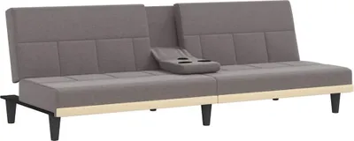 Obrázok produktu pre vidaXL Rozkladacia pohovka s držiakmi na poháre Taupe Fabric