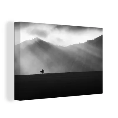 Produktbild von OneMillionCanvasses® - Leinwandbilder - 150x100 cm, Pferd - Licht - Berg, Wandbilder Kunstdruck Wanddekoration