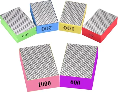 Produktbild von 6 Stück Glass Schleifer,Diamant Handschleifpad, glas politur Polierpads für Steinkeramikfliesen Glas Schleifen Trimmen,60#, 100#, 200#, 400#, 600#,1000#