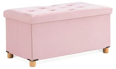 Klappbare Sitzbank mit Stauraum, 76x38x38 cm, Rosa