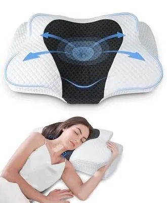 Zdjęcie produktu dla Poduszka memory foam ergonomiczna do spania z dwoma wysokościami 60X40 cm