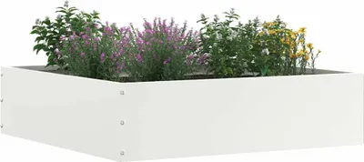 Produktbild von vidaXL Raseneinfassung 6 pcs Weiß 50 x 50 x 13 cm Stahl