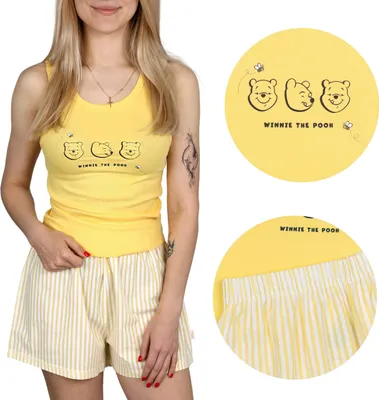 Imagen del producto de Pijama de algodón de manga corta para mujer, Winnie the Pooh, Disney, ideal para el verano, talla XL