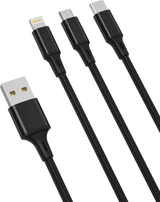 Immagine prodotto di Cavo XO NB173 3in1 USB - Lightning + USB-C + microUSB 1,2 m 2,4A nero