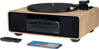 Immagine prodotto di Thomson Mic300tt Micro Sistema Hi-Fi 60w Con Giradischi Integrato, Bluetooth 5.0, Lettore Cd, Radio Fm, Lettore Usb Mp3