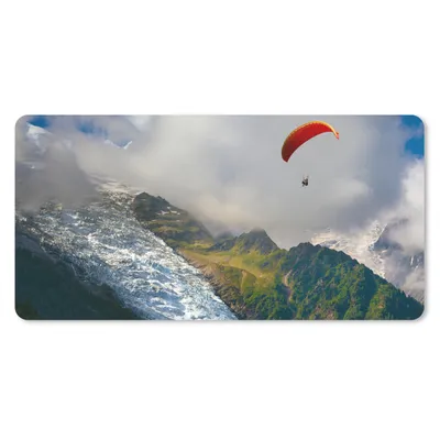 Produktbild von MuchoWow® Mauspad Mousepad Alpen - Gleitschirmfliegen - Schnee 60x30 cm - Mousepads - Maus Mat - Pad - Mausunterlage - Nachhaltig