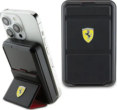 Immagine prodotto di Ferrari Powerbank Wireless 15Wfepb10Msplek 10000 Mah Con Funzione Standby Nero/Nero Logo Metallo Magsafe
