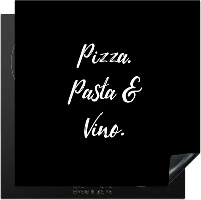 Produktbild von KitchenYeah© Herdabdeckplatte Sprichwörter - Zitate - Pizza. Pasta und Wein. - Pizza-Liebhaber - Essen , 78x78cm, Küche Deko, Glaskeramikkochfeld Herdabdeckung, Abdeckplatte fùr Kochfeld