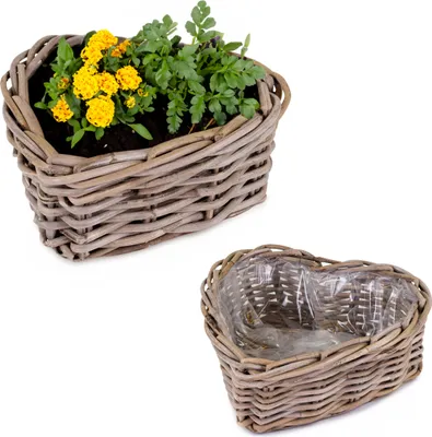 Produktbild von Rattan Pflanzherzen als Pflanzkübel Pflanztöpfe in 37, 45 cm