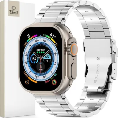 Zdjęcie produktu dla Pasek Tech-Protect Stainless Steel Pro Apple Watch 4/5/6/7/8/9/SE/Ultra 1/2 42/44/45/49mm Srebrny