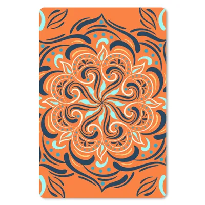 Produktbild von MuchoWow® Mauspad Mousepad Blume - Blätter - Orange - Muster 18x27 cm - Mousepads - Maus Mat - Pad - Mausunterlage