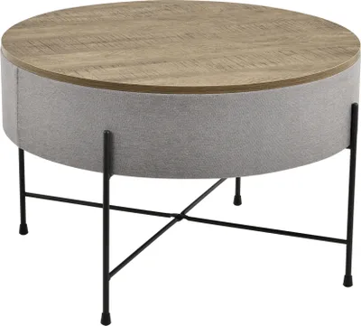 Produktbild von Couchtisch Beistelltisch Wohnzimmertisch Sofatisch Ablage Rund Wallnussoptik/Grau [en.casa]