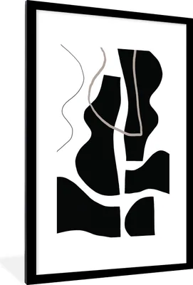 Produktbild von MuchoWow® Gerahmtes Poster Abstrakt - Minimalismus - Design 60x90 cm - Poster mit Schwarzem Bilderrahmen Wandposter Rahmen Foto Bilder - Dekoration - Wandposter Wohnzimmer - Hochwertig